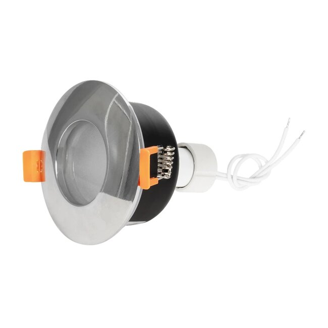 kelvo® KAPA KLV-101-0040 Χωνευτό Φωτιστικό Downlight Σποτ Μπάνιου για Λάμπα MR16 με Ντουί GU10 AC 220-240V Αδιάβροχο IP65 - Νίκελ Χρώμιο - Μ8.5 x Π8.5 x Υ4.2cm / Q7.5cm - 6