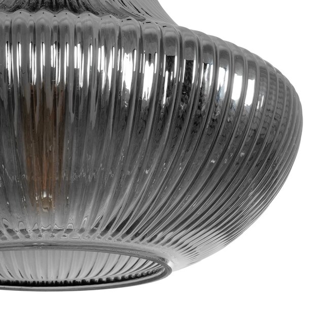 VERRE 206-0021 Μοντέρνο Κρεμαστό Φωτιστικό Οροφής με Ντουί 1 x E27 AC 220-240V IP20 - Μαύρο Φιμέ - Μ38 x Π38 x Υ34cm - 8