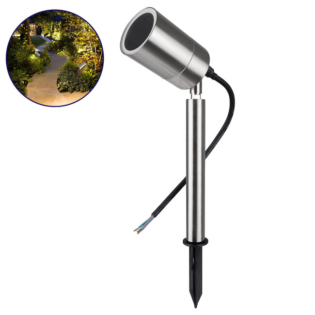 75580 Φωτιστικό Κήπου Stainless Steel με Ντουί GU10 230v Αδιάβροχο IP66 - 7