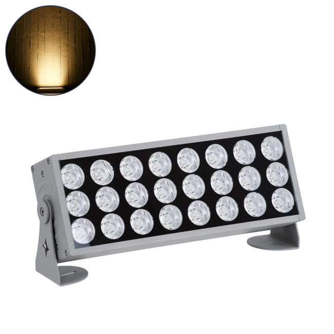  FLOODZENA 90219 Προβολέας Σποτ Wall Washer LED 60W 5400lm 3° DC 24V Αδιάβροχο IP65 Θερμό Λευκό 2700K Dimmable - CREE XPE Chip - Γκρι Ανθρακί Μ37 x Π9 x Υ26.5cm - 3 Χρόνια Εγγύηση