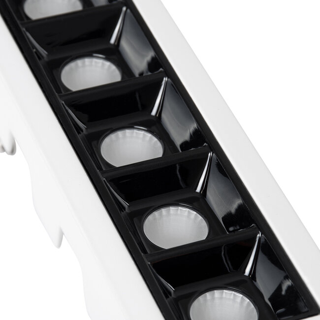 LUMINAR SUPERIOR 60319 Χωνευτό LED Spot Downlight TrimLess 10W 1350lm 36° AC 220-240V IP20 Μ14.8 x Π4.3 x Υ4.5cm - Λευκό με Μαύρο Κάτοπτρο - Θερμό Λευκό 2700K - Bridgelux High Lumen Chip Gen2 - TÜV Certified Driver - 5 Years Warranty - 8