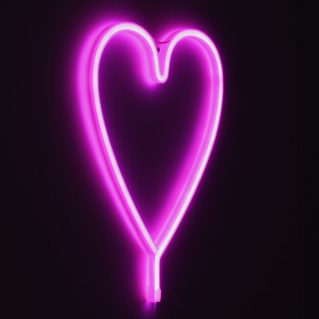 78593 Φωτιστικό Ταμπέλα Φωτεινή Επιγραφή NEON LED Σήμανσης HEART LINE 5W με Καλώδιο Τροφοδοσίας USB - Μπαταρίας 3xAAA (Δεν Περιλαμβάνονται) - Ροζ - 6