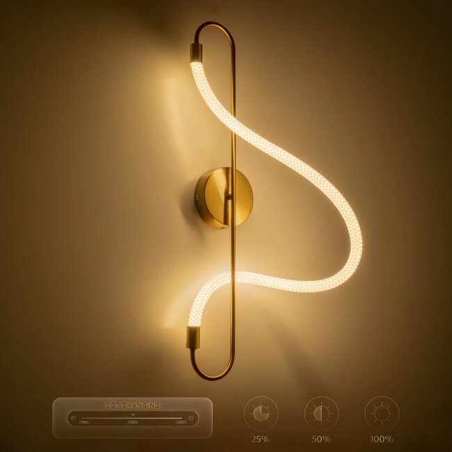 kelvoGLOW 61683 Μοντέρνο Φωτιστικό Τοίχου - Απλίκα LED 18W 1800lm 360° AC 220-240V IP20 Ρυθμιζόμενο Λευκό CCT με On/Off 2700K/4500K/6000K - Lumileds SMD Chip - Χρυσό Πλατίνα & Λευκό Νήμα - Μ30 x Π15 x Υ70cm - 3 Χρόνια Εγγύηση - 11 kelvoGLOW 61683 Μοντέρνο Φωτιστικό Τοίχου - Απλίκα LED 18W 1800lm 360° AC 220-240V IP20 Ρυθμιζόμενο Λευκό CCT με On/Off 2700K/4500K/6000K - Lumileds SMD Chip - Χρυσό Πλατίνα & Λευκό Νήμα - Μ30 x Π15 x Υ70cm - 3 Χρόνια Εγγύηση - 11