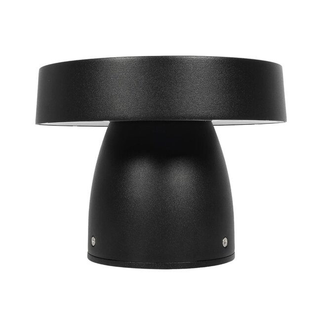 MUSH GLB-103-0016 Φωτιστικό Κολωνάκι Κήπου LED 12W 1080lm 90° AC 220-240V Αδιάβροχο IP65 Θερμό Λευκό 2700K - Sanan SMD Chip - Μαύρο Ματ - Μ18 x Π18 x Υ15cm - 3 Χρόνια Εγγύηση - 3
