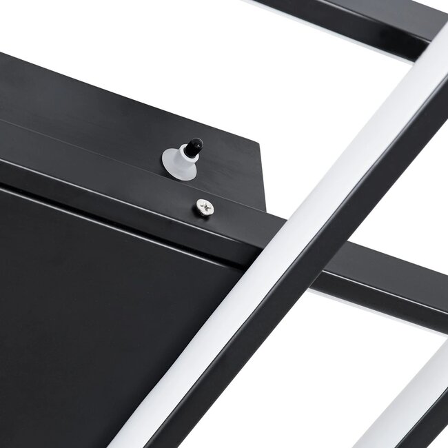 kelvo® QUADRA KLV-101-0296 Φωτιστικό Οροφής LED 120W 12000lm 120° AC 220-240V IP20 Ρυθμιζόμενο Λευκό CCT με Χειριστήριο από 2700K έως 6000K Dimmable - Lumileds SMD Chip - Μαύρο Ματ - Μ105 x Π60 x Υ9cm - 3 Χρόνια Εγγύηση - 7