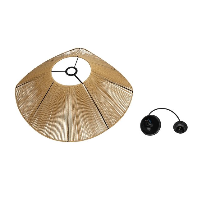 COURBE 205-0039 Boho Κρεμαστό Φωτιστικό Οροφής με Ντουί 1 x E27 AC 220-240V IP20 - Μπεζ - M62 x Π62 x Υ22cm - 11