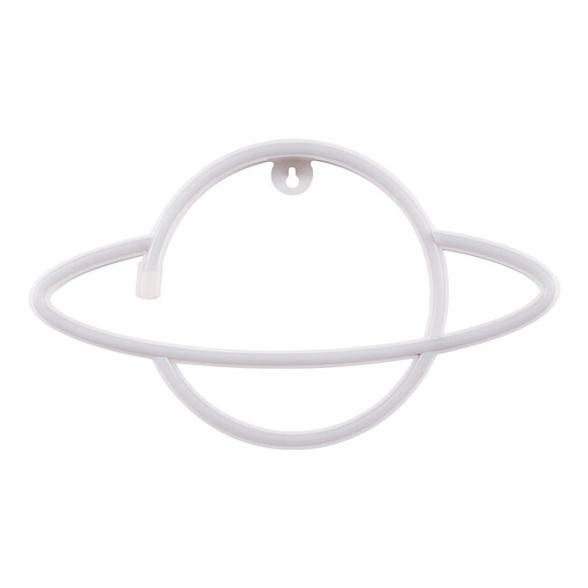 78588 Φωτιστικό Ταμπέλα Φωτεινή Επιγραφή NEON LED Σήμανσης PLANET SATURN 5W με Καλώδιο Τροφοδοσίας USB - Μπαταρίας 3xAAA (Δεν Περιλαμβάνονται) - Ροζ - 3