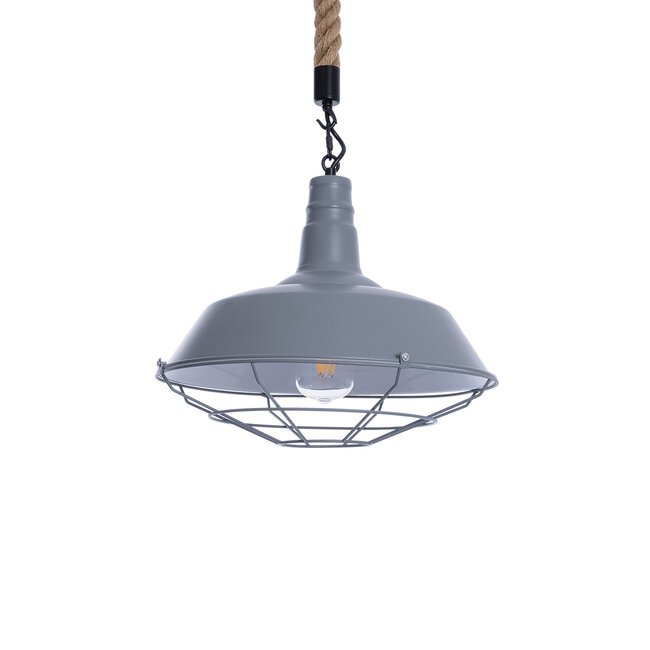 CRANE 01411 Vintage Κρεμαστό Φωτιστικό Οροφής με Ντουί 1 x E27 AC 220-240V IP20 - Γκρι & Μπεζ - Μ36 x Π36 x Y31cm - 11