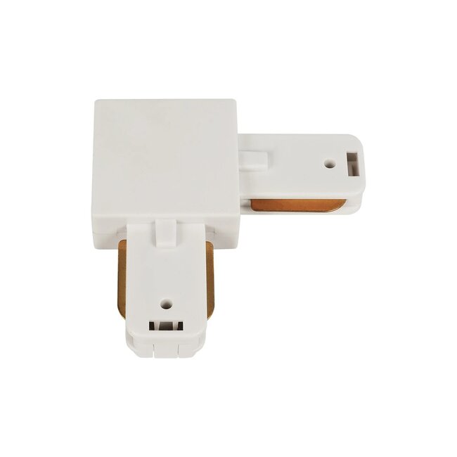 EUROTRACK-1PH 60906 Μονοφασικός Σύνδεσμος Γ Ράγας 2 Καλωδίων 1L+1N για Σύστημα Ράγας Eurotrack-1PH AC 220-240V IP20 - Λευκό Ματ - Μ6.5 x Π6.5 x Υ1.6cm
