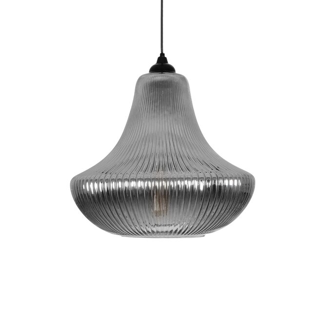 VERRE 206-0021 Μοντέρνο Κρεμαστό Φωτιστικό Οροφής με Ντουί 1 x E27 AC 220-240V IP20 - Μαύρο Φιμέ - Μ38 x Π38 x Υ34cm - 5