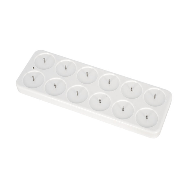 79565 ΣΕΤ 12 Διακοσμητικών Realistic Κεριών με LED Εφέ Κινούμενης Φλόγας - με Ενσωματωμένη Μπαταρία - Επαναφορτιζόμενα & Βάση Φόρτισης Θερμό Λευκό 2700K - 7