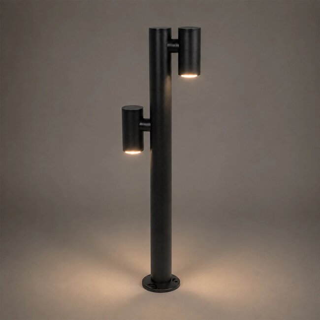 STEM GLB-103-0013 Φωτιστικό Κολωνάκι Κήπου LED 24W 2160lm 60° AC 220-240V Αδιάβροχο IP65 Θερμό Λευκό 2700K - Sanan SMD Chip - Μαύρο Ματ - Μ12 x Π25 x Υ80cm - 3 Χρόνια Εγγύηση - 2