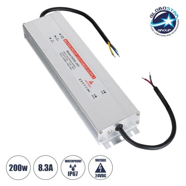 73064 Μεταλλικό Τροφοδοτικό SELV για Προϊόντα LED 200W 8.3A - AC 220-240V σε DC 24V - Αδιάβροχο IP67 Μ25.5 x Π6.5 x Υ3cm - 3 Years Warranty 73064 Μεταλλικό Τροφοδοτικό SELV για Προϊόντα LED 200W 8.3A - AC 220-240V σε DC 24V - Αδιάβροχο IP67 Μ25.5 x Π6.5 x Υ3cm - 3 Years Warranty