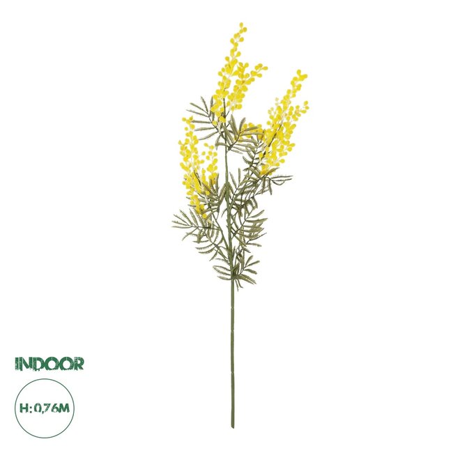 Artificial Garden YELLOW MIMOSA FRUIT BRANCH 21451 Τεχνητό Διακοσμητικό Κλαδί Κίτρινη Μιμόζα Y76cm