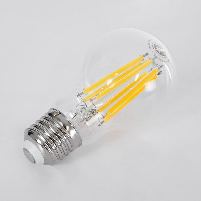 99087 Λάμπα LED Long Filament E27 A60 Γλόμπος 7W 1470lm 360° AC 220-240V IP20 Φ6 x Υ11cm Θερμό Λευκό 2700K με Διάφανο Γυαλί - Pro Series 210lm/W - A Ενεργειακή Κλάση - 3 Χρόνια Εγγύηση - 3