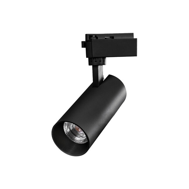 Globostar BEAMTRACK 60811 Μονοφασικό Φωτιστικό Σποτ Ράγας LED  20W 230V 2400lm 30° Acrylic HQ LENS AC 220-240V IP20 Φ6.2 x Υ15.8 cm Θερμό Λευκό 3000k - EUROTRACKSystem 1L+1N - Μαύρο - Bridgelux Chip - TUV Certified Driver - 5 Χρόνια Εγγύηση