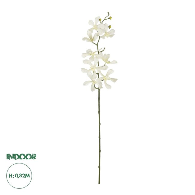 Artificial Garden WHITE VANDA ORCHID BRANCH 21409 Τεχνητό Διακοσμητικό Κλαδί Λευκή Ορχιδέα Y82cm