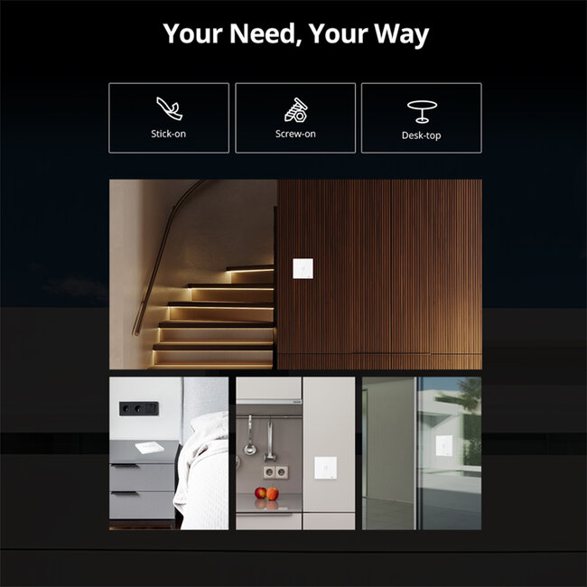80067 SONOFF T2EU3C-RF - 433MHz Wireless Smart Wall Touch Button Switch 3 Way - RF Series - 10