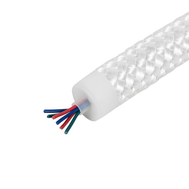 kelvo® GLOWFLEX KLV-101-0514 Ταινία Neon Flex με Πλεκτή Υφασμάτινη Επένδυση LED 14W/m 840lm/m 360° DC 24V Αδιάβροχο IP65 120 x SMD5054 Chip/m Πολύχρωμο RGB+WW Dimmable - Sanan SMD Chip - Μ1000 x Π2.2 x Υ2.2cm - Ρολό 10 Μέτρων - 6 Χρόνια Εγγύηση - 4