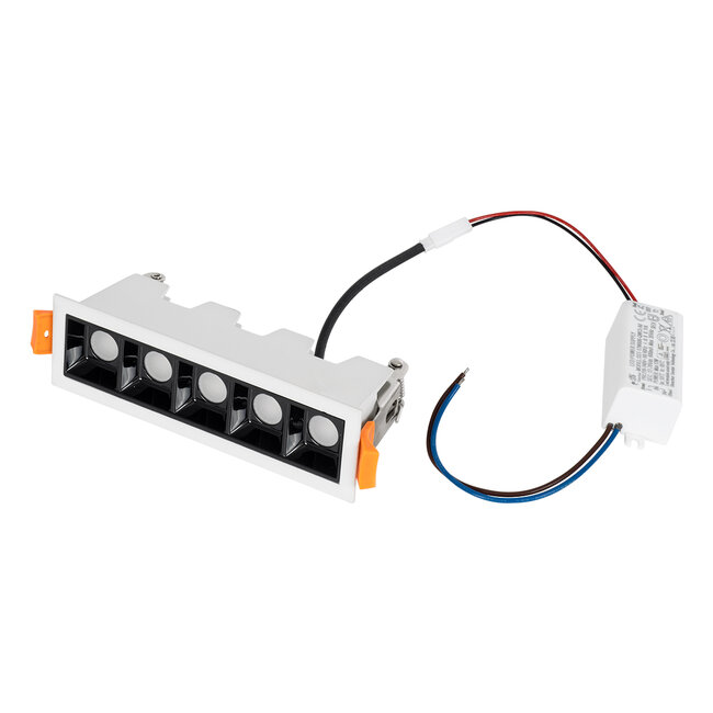 LUMINAR SUPERIOR 60319 Χωνευτό LED Spot Downlight TrimLess 10W 1350lm 36° AC 220-240V IP20 Μ14.8 x Π4.3 x Υ4.5cm - Λευκό με Μαύρο Κάτοπτρο - Θερμό Λευκό 2700K - Bridgelux High Lumen Chip Gen2 - TÜV Certified Driver - 5 Years Warranty - 9