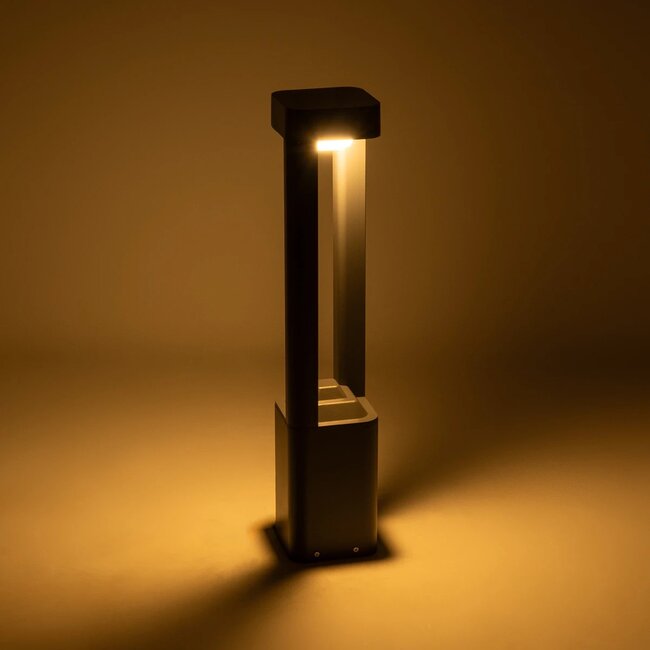 ΜΟΝΕΒΟΟ 90543 Φωτιστικό Κολωνάκι Κήπου LED 15W 1500lm 60° AC 220-240V Αδιάβροχο IP65 Θερμό Λευκό 2700K - Γκρι Ανθρακί - Μ12 x Π12 x Υ60.5cm - 3 Χρόνια Εγγύηση - 8