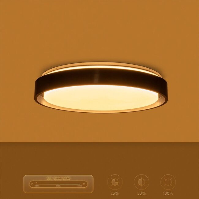 kelvo® BARCHETTA KLV-101-0265-V2 Φωτιστικό Οροφής LED 72W 7200lm 120° AC 220-240V IP20 Ρυθμιζόμενο Λευκό CCT με Χειριστήριο από 2700K έως 6000K Dimmable - Lumileds SMD Chip - Μαύρο Ματ - Μ48 x Π48 x Υ8.2cm - 3 Χρόνια Εγγύηση - 15