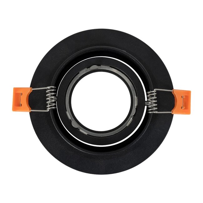 kelvo® OMEGA KLV-101-0036 Χωνευτό Κινούμενο Φωτιστικό Downlight Σποτ για Λάμπα MR16 με Ντουί GU10 AC 220-240V IP20 - Μαύρο Ματ - Μ10.5 x Π10.5 x Υ2.2cm / Q7.5cm - 5