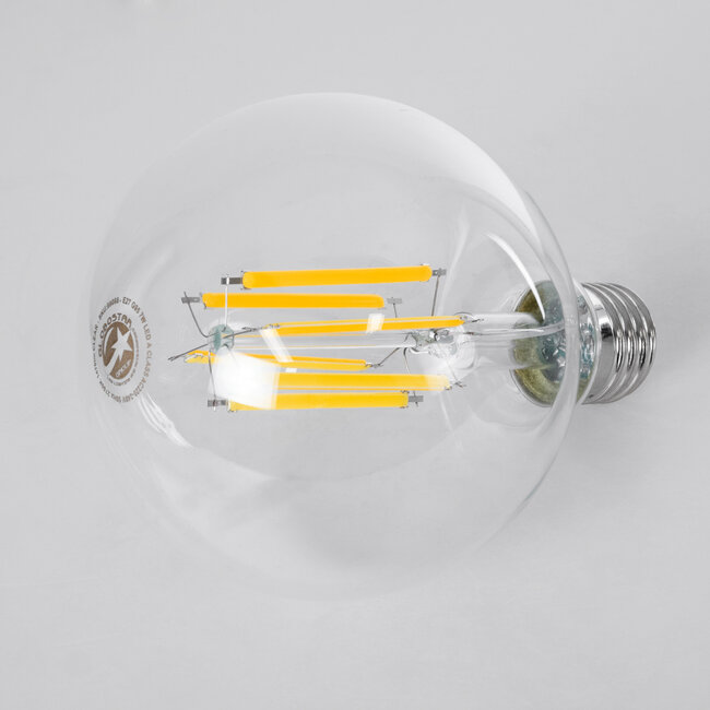 99088 Λάμπα LED Long Filament E27 G95 Γλόμπος 7W 1470lm 360° AC 220-240V IP20 Φ9.5 x Υ13.8cm Θερμό Λευκό 2700K με Διάφανο Γυαλί - Pro Series 210lm/W - A Ενεργειακή Κλάση - 3 Χρόνια Εγγύηση