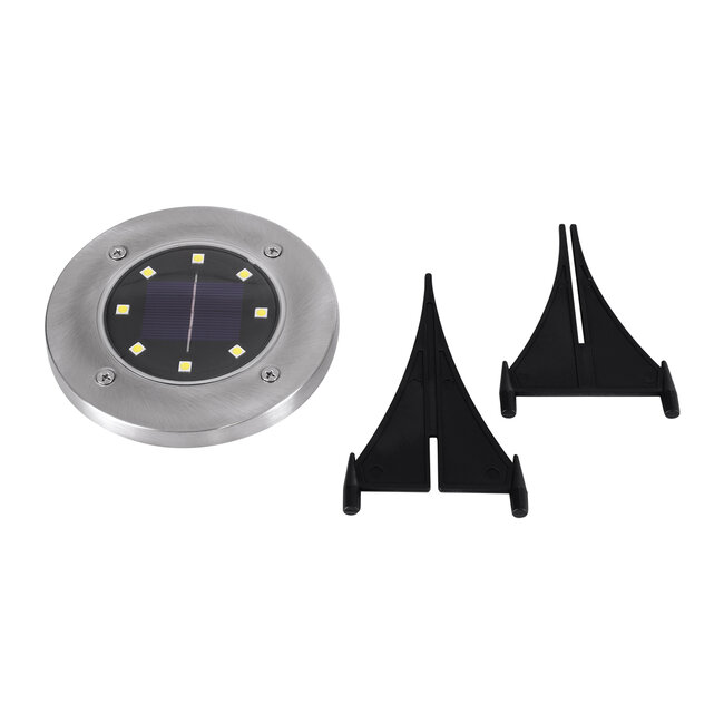 69929 ΣΕΤ 4 Τεμαχίων Αυτόνομα Ηλιακά Φωτιστικά LED SMD 0.80W/Τεμ. 80lm/Τεμ. με Ενσωματωμένη Μπαταρία 600mAh - Φωτοβολταϊκό Πάνελ με Αισθητήρα Ημέρας-Νύχτας Αδιάβροχο IP65 Φανάρι Κήπου Στρογγυλό Ψυχρό Λευκό 6000K Φ12 x Υ13cm - 4