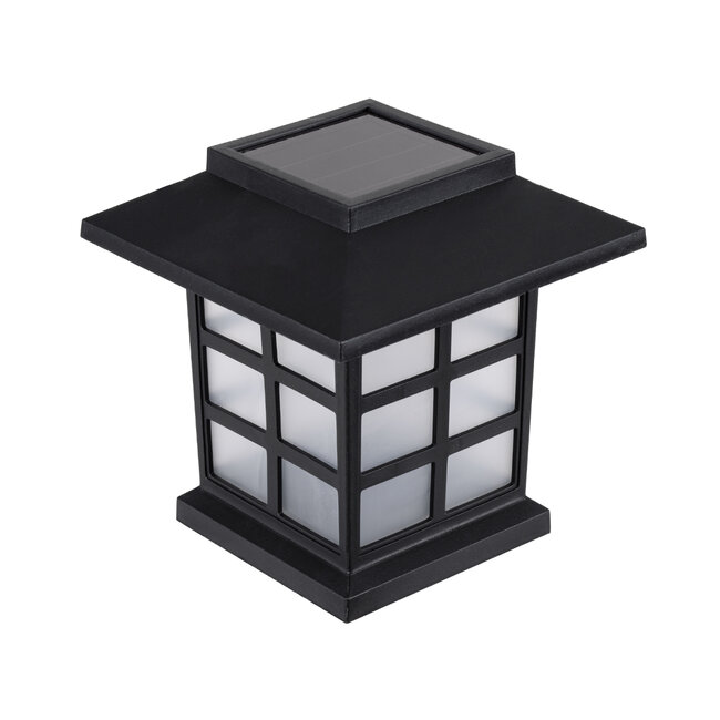 69928 ΣΕΤ 2 Τεμαχίων Αυτόνομα Ηλιακά Φωτιστικά LED SMD 0.24W/Τεμ. 24lm/Τεμ. με Ενσωματωμένη Μπαταρία 600mAh - Φωτοβολταϊκό Πάνελ με Αισθητήρα Ημέρας-Νύχτας Αδιάβροχο IP65 Φανάρι Κήπου Τετράγωνο Ψυχρό Λευκό 6000K Μ8.5 x Π8.5 x Υ26.5cm - 4