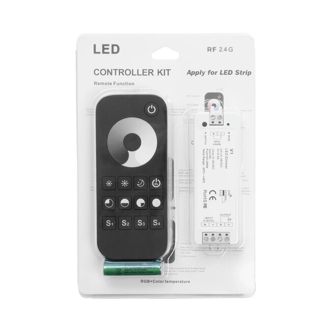 73118 RT1+V1 SKYDANCE ΣΕΤ Dimmer & Ασύρματο Χειριστήριο Αφής 1 Group RF 2.4Ghz 8A Max DC 5-36V (288W) - DC 3V IP20 - 5 Χρόνια Εγγύηση - 8
