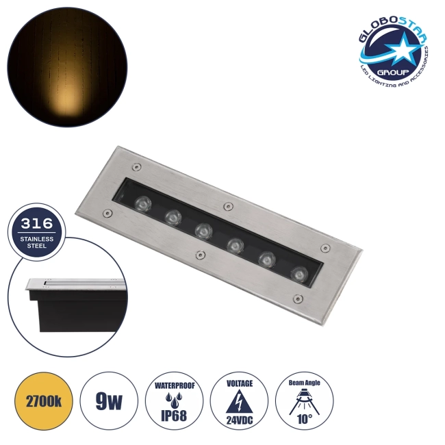 UNDERGROUNDREMVI 90190 Χωνευτή Μπάρα Φωτισμού Wall Washer LED 9W 990lm 10° DC 24V Αδιάβροχο IP68 Θερμό Λευκό 2700K Dimmable - Bridgelux SMD Chip - Ανοξείδωτο Ατσάλι SS316 - Μ30 x Π9 x Υ8.5cm / Q28.5 x 7.5cm - 3 Χρόνια Εγγύηση UNDERGROUNDREMVI 90190 Χωνευτή Μπάρα Φωτισμού Wall Washer LED 9W 990lm 10° DC 24V Αδιάβροχο IP68 Θερμό Λευκό 2700K Dimmable - Bridgelux SMD Chip - Ανοξείδωτο Ατσάλι SS316 - Μ30 x Π9 x Υ8.5cm / Q28.5 x 7.5cm - 3 Χρόνια Εγγύηση