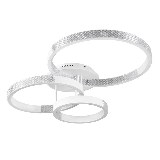 kelvo® DIAMOND KLV-101-0227 Φωτιστικό Οροφής LED 100W 10000lm 360° AC 220-240V IP20 Ρυθμιζόμενο Λευκό CCT με Χειριστήριο από 2700K έως 6000K Dimmable - Lumileds SMD Chip - Λευκό Ματ - Μ80 x Π50 x Υ20cm - 3 Χρόνια Εγγύηση - 3