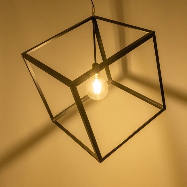 CUBE 999-0215 Μοντέρνο Κρεμαστό Φωτιστικό Οροφής με Ντουί 1 x E27 AC 220-240V IP20 - Μαύρο - Μ70 x Π70 x Υ87cm - 2