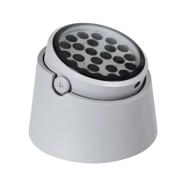 FLOODRANA 90489 Κινούμενος Προβολέας Σποτ Wall Washer LED 36W 3240lm 5° DC 24V Αδιάβροχο IP67 Θερμό Λευκό 2700K Dimmable - Bridgelux SMD Chip - Γκρι - Μ26.5 x Π26.5 x Υ20cm - 3 Χρόνια Εγγύηση