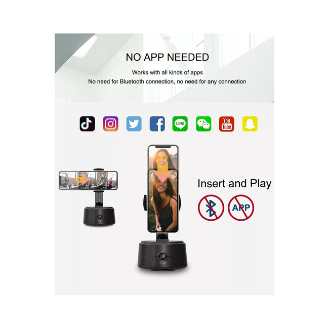 86005 Following Face Auto Tracking Live Steaming Mobile Stand - Βάση Κινητού με Ανιχνευτή Κίνησης & Βάση για Τρίποδο - Μαύρο - 21