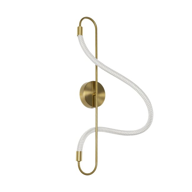 kelvoGLOW 61683 Μοντέρνο Φωτιστικό Τοίχου - Απλίκα LED 18W 1800lm 360° AC 220-240V IP20 Ρυθμιζόμενο Λευκό CCT με On/Off 2700K/4500K/6000K - Lumileds SMD Chip - Χρυσό Πλατίνα & Λευκό Νήμα - Μ30 x Π15 x Υ70cm - 3 Χρόνια Εγγύηση