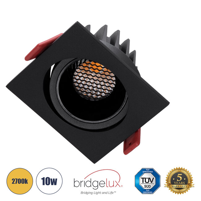 LEO-SQ 60293 Χωνευτό LED Spot Downlight TrimLess Μ8.5xΠ8.5cm 10W 1250lm 38° AC 220-240V IP20 Μ8.5 x Π8.5 x Υ6.6cm - Τετράγωνο - Κινούμενο - Μαύρο & Anti-Glare HoneyComb - Θερμό Λευκό 2700K - Bridgelux COB - 5 Years Warranty LEO-SQ 60293 Χωνευτό LED Spot Downlight TrimLess Μ8.5xΠ8.5cm 10W 1250lm 38° AC 220-240V IP20 Μ8.5 x Π8.5 x Υ6.6cm - Τετράγωνο - Κινούμενο - Μαύρο & Anti-Glare HoneyComb - Θερμό Λευκό 2700K - Bridgelux COB - 5 Years Warranty