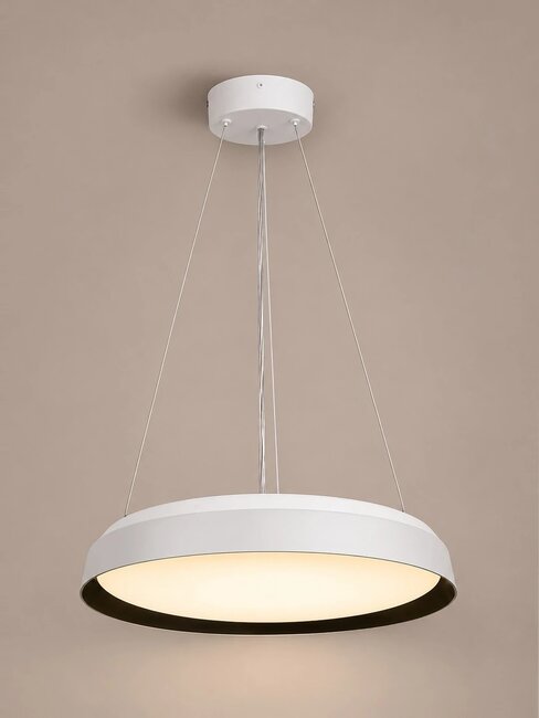 kelvo® VOLA KLV-101-0590 Κρεμαστό Φωτιστικό Οροφής LED 24W 2400lm 120° AC 220-240V IP20 Ρυθμιζόμενο Λευκό CCT με Διακόπτη στο Driver 2700K/4500K/6000K Triac Dimmable - Lumileds SMD Chip & ENEC/TÜV Driver - Μαύρο Ματ & Λευκό Ματ - Μ40 x Π40 x Υ7cm - 5 Χρόνια Εγγύηση - 3
