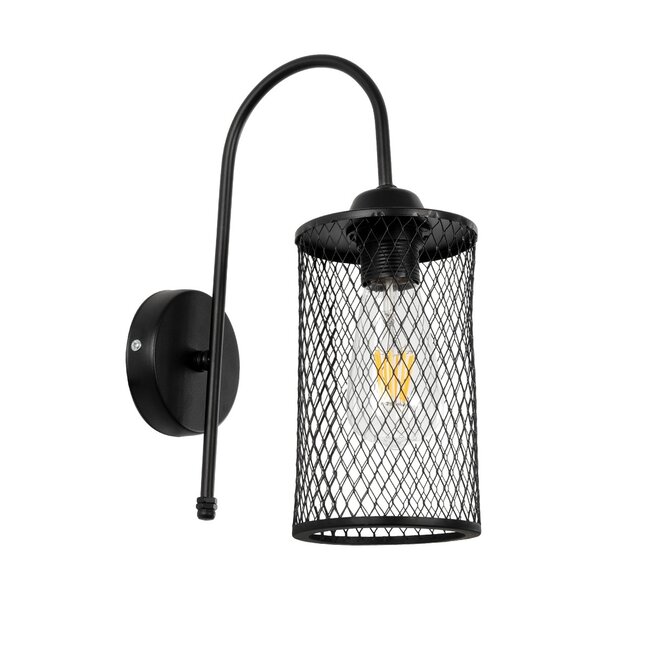 HANDANG 201-0123 Vintage Φωτιστικό Τοίχου - Απλίκα με Ντουί 1 x E27 AC 220-240V IP20 - Μαύρο - Μ12 x Π24 x Υ34cm