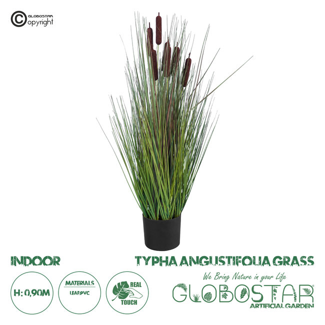 Artificial Garden TYPHA ANGUSTIFOLIA GRASS 20069 Τεχνητό Διακοσμητικό Φυτό Γρασίδι της Τύφας Υ90cm