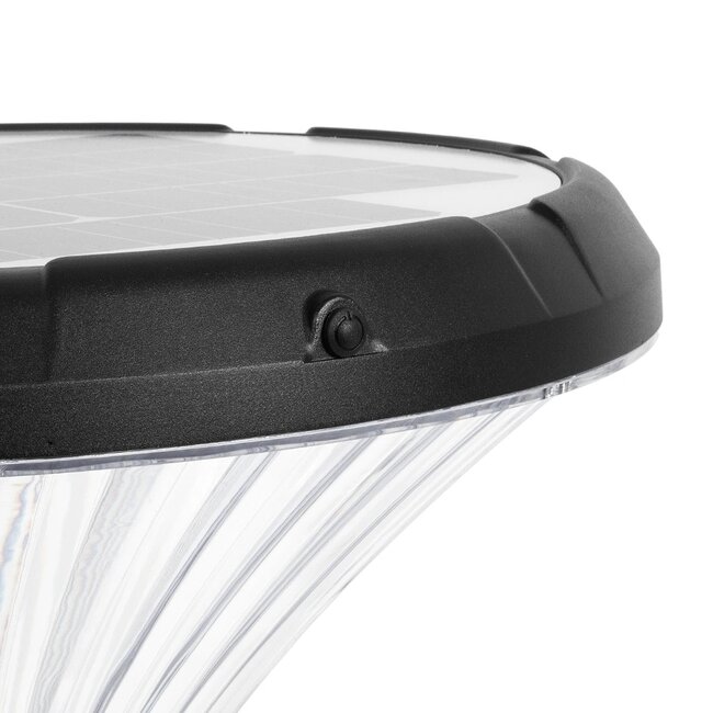 SQUARE 90503 Φωτιστικό Κεφαλής Post Top Πλατείας/Πάρκου/Κήπου LED 40W 1600lm 120° DC 5V με Ενσωματωμένο Φωτοβολταϊκό Panel 5V 25W & Επαναφορτιζόμενη Μπαταρία Li-ion 3.2V 30000mAh με Αισθητήρα Κίνησης-Ημέρας-Νύχτας Αδιάβροχο IP65 Θερμό Λευκό 2700K - Sanan SMD Chip - Γκρι Ανθρακί Ματ - Μ54 - 4