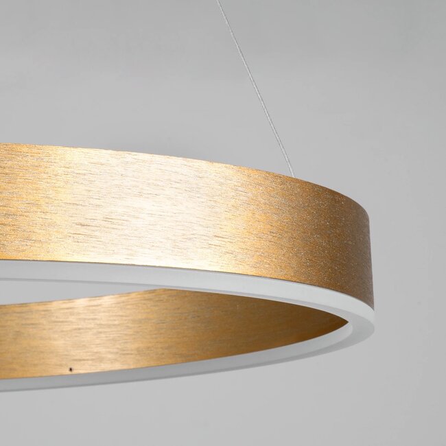 kelvo® VENOM KLV-101-0189 Κρεμαστό Φωτιστικό Οροφής LED 45W 4500lm 120° AC 220-240V IP20 Ρυθμιζόμενο Λευκό CCT με Χειριστήριο από 2700K έως 6000K Dimmable - Lumileds SMD Chip - Χρυσό Πλατίνα - Μ60 x Π60 x Υ6.5cm - 3 Χρόνια Εγγύηση - 6