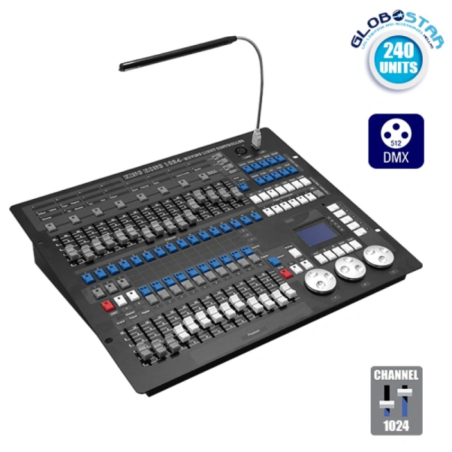 Επαγγελματική Κονσόλα Φωτισμού KING KONG 1024 Κανάλια USB LCD Display DMX512  49765