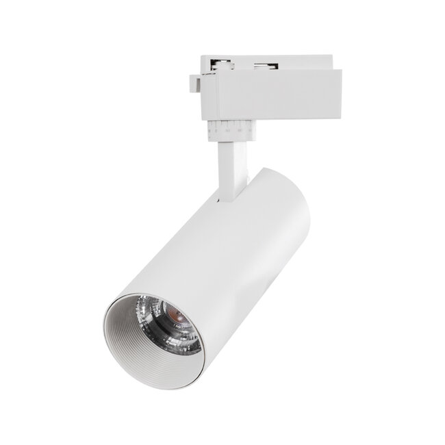 LUGANO 60807 Μονοφασικό Φωτιστικό Σποτ Ράγας LED 20W 2500lm 36° Acrylic HQ LENS AC 220-240V IP20 Φ6.5 x Υ22cm Φυσικό Λευκό 4500K - EUROTRACKSystem 1L+1N - Λευκό - Bridgelux Chip - TÜV Certified Driver - 5 Χρόνια Εγγύηση