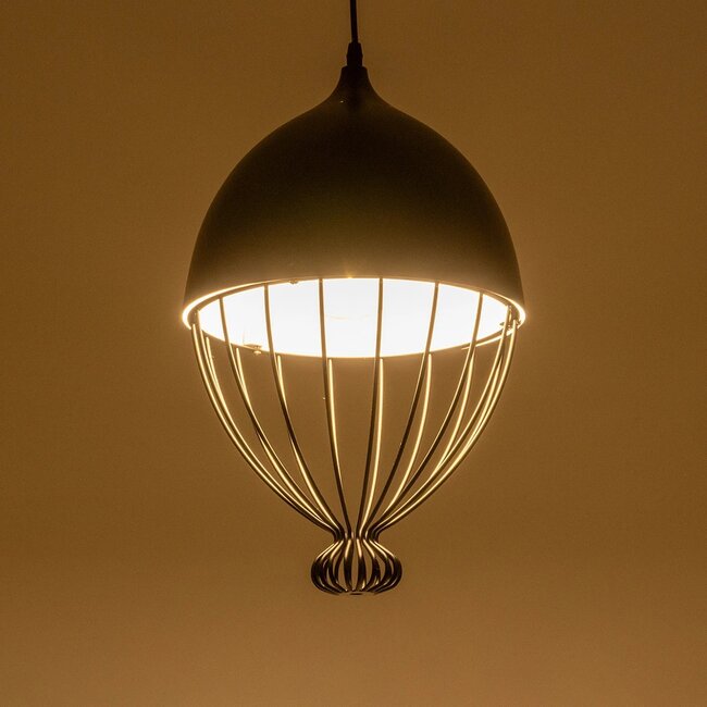 CANARIO 999-0111 Vintage Κρεμαστό Φωτιστικό Οροφής με Ντουί 1 x E27 AC 220-240V IP20 - Μαύρο - Μ28 x Π28 x Υ47cm - 2