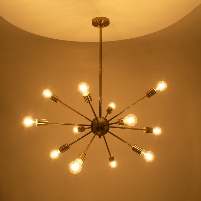 Μοντέρνο Industrial Φωτιστικό Οροφής Πολύφωτο Χρυσό Μεταλλικό Φ80xY78cm  MILANO GOLD 01485