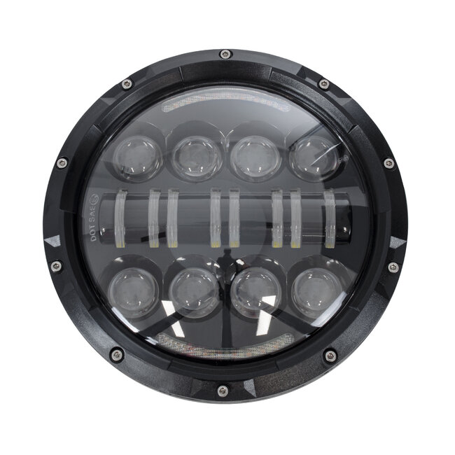 85415 Σετ 2 x Φανάρια JEEP WRANGLER 6.9 Ιντσών Βασικού Φωτισμού H/L με DRL & Φλας LED CREE CXB COB 70W 7000lm DC 9-60V Αδιάβροχα IP67 Πορτοκαλί & Ψυχρό Λευκό 6000K - 4