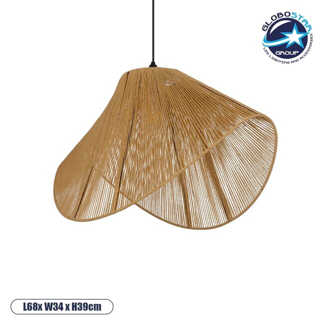 ELDA 205-0033 Boho Κρεμαστό Φωτιστικό Οροφής με Ντουί 1 x E27 AC 220-240V IP20 - Μπεζ - M68 x Π34 x Υ39cm ELDA 205-0033 Boho Κρεμαστό Φωτιστικό Οροφής με Ντουί 1 x E27 AC 220-240V IP20 - Μπεζ - M68 x Π34 x Υ39cm
