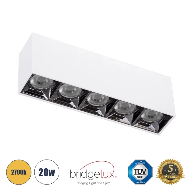 LUMINAR 60331 Downlight Σποτ LED 20W 2700lm 36° AC 220-240V IP20 Θερμό Λευκό 2700K - Osram SMD Chip & TÜV SÜD Driver - Λευκό Ματ - Μ19.5 x Π4.2 x Υ6.6cm - 5 Χρόνια Εγγύηση LUMINAR 60331 Downlight Σποτ LED 20W 2700lm 36° AC 220-240V IP20 Θερμό Λευκό 2700K - Osram SMD Chip & TÜV SÜD Driver - Λευκό Ματ - Μ19.5 x Π4.2 x Υ6.6cm - 5 Χρόνια Εγγύηση